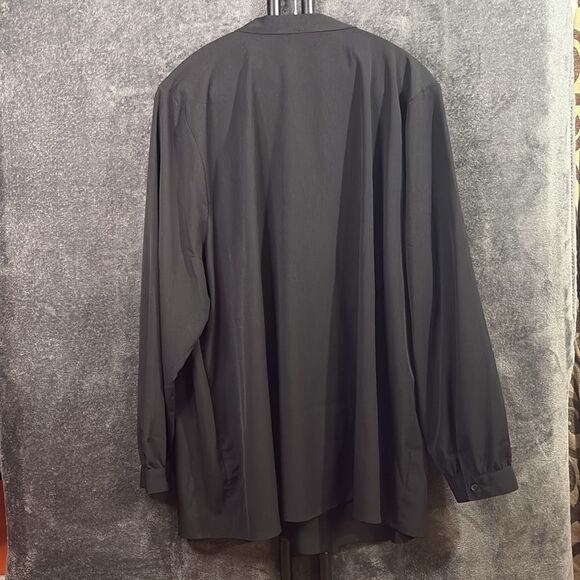 Lane Bryant Long Sleeve Black Solid Button Down Blouse Shirt Womens 22/24 New - Picture 6 of 12